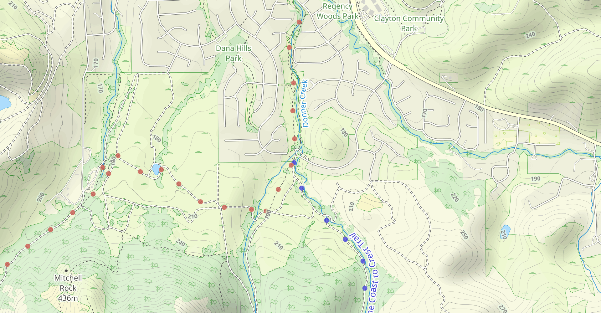 North Peak via Donner Canyon Road and Meridian Ridge Road
